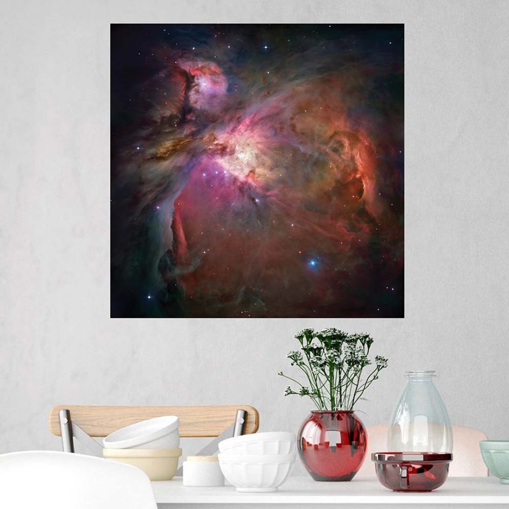 24x24 inch Orion Nebula Poster Installed in Kitchen