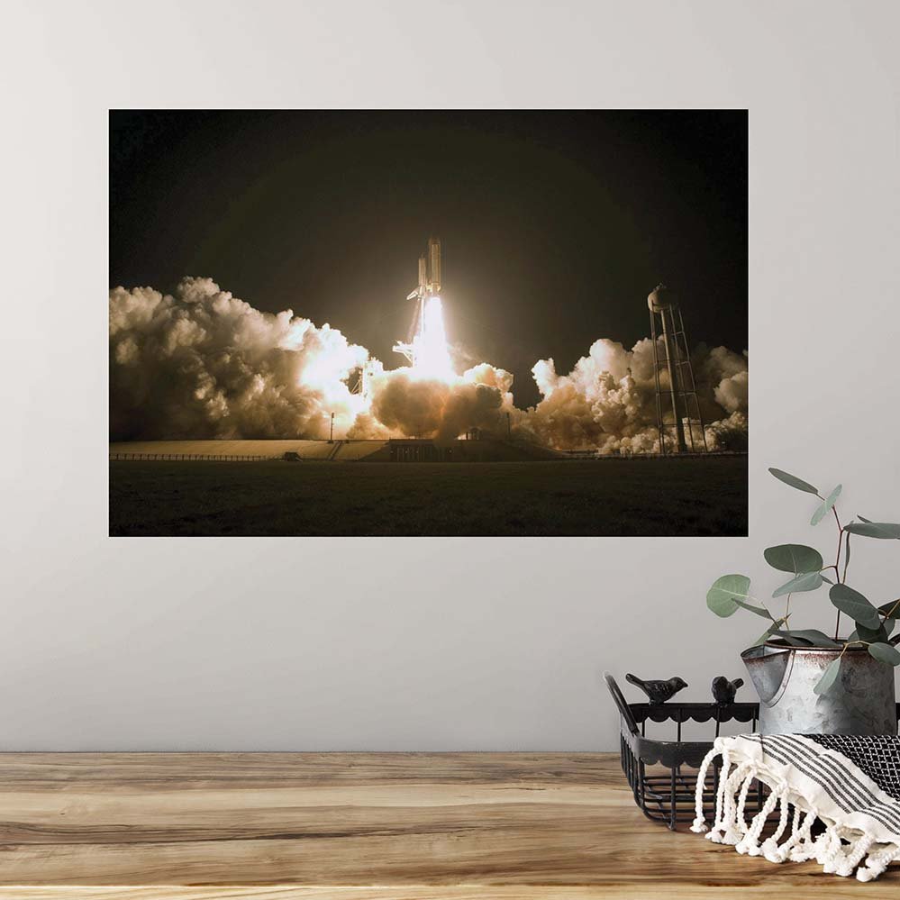16x24 inch Space Shuttle Launch Decal Installed Above Counter