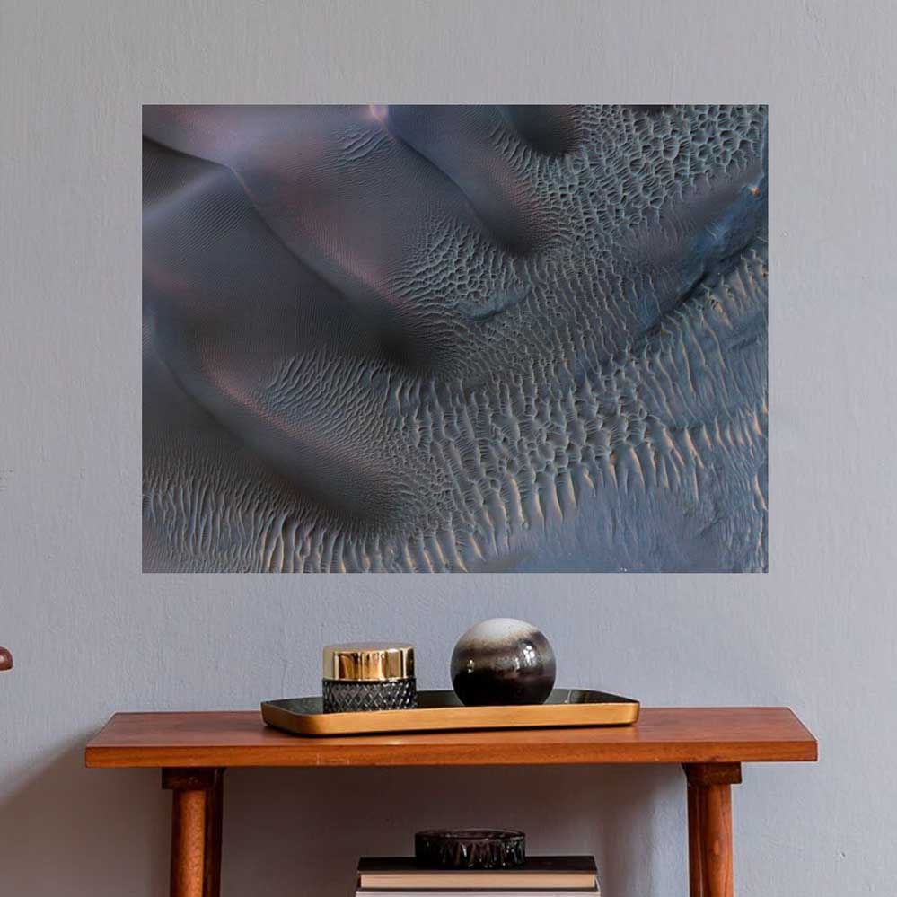 18x24 inch Surface of Mars Decal Installed Above End Table