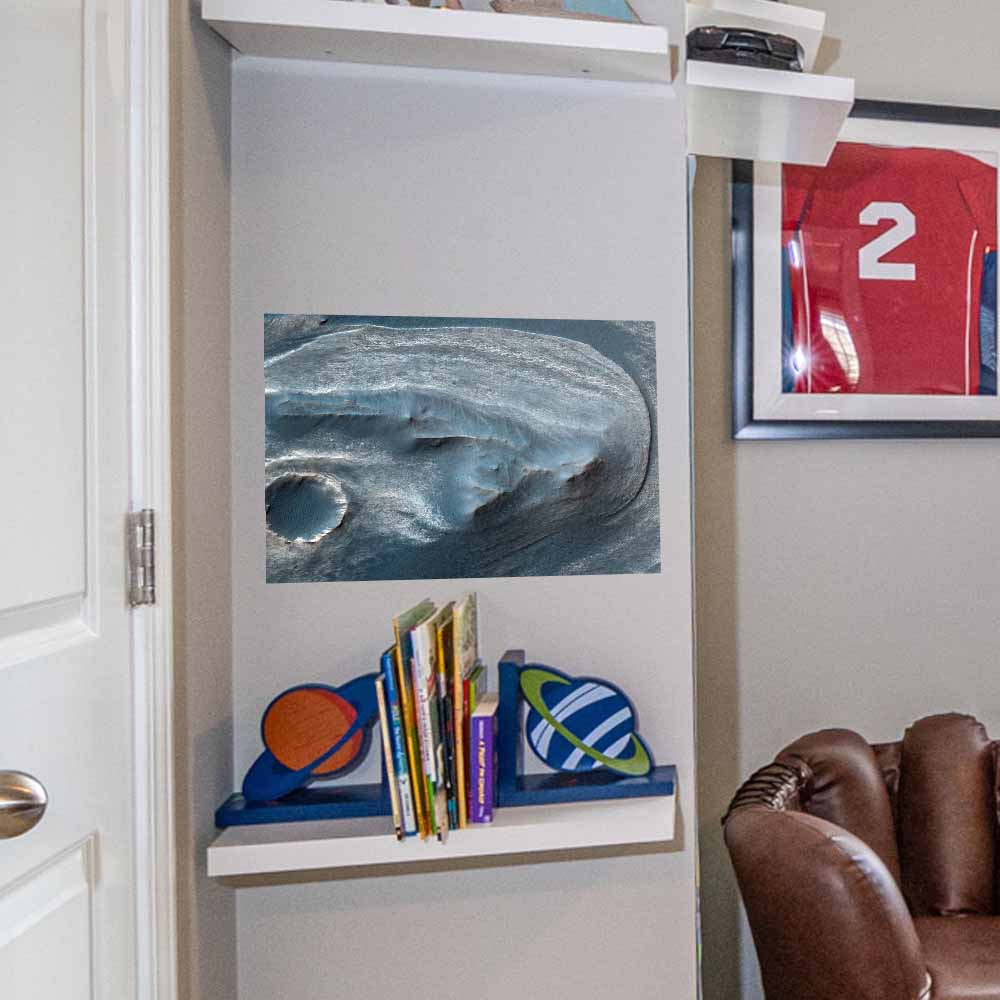 18x24 inch Cratered Surface of Mars Decal Installed in Alcove
