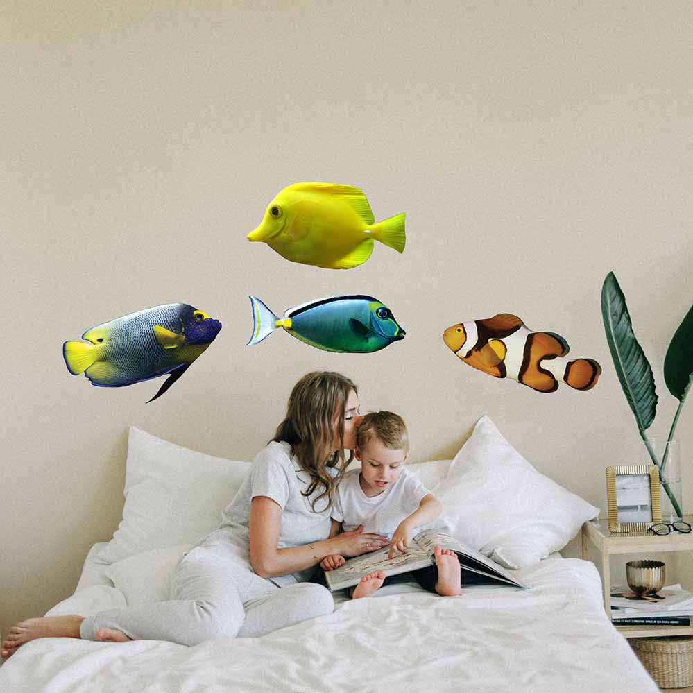 13x24 inch Yellow Tang Decal Installed in Boys Room