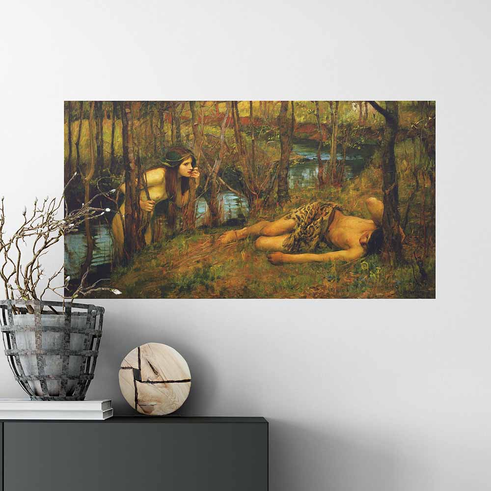 24 inch The Naiad Poster Displayed Above Bed