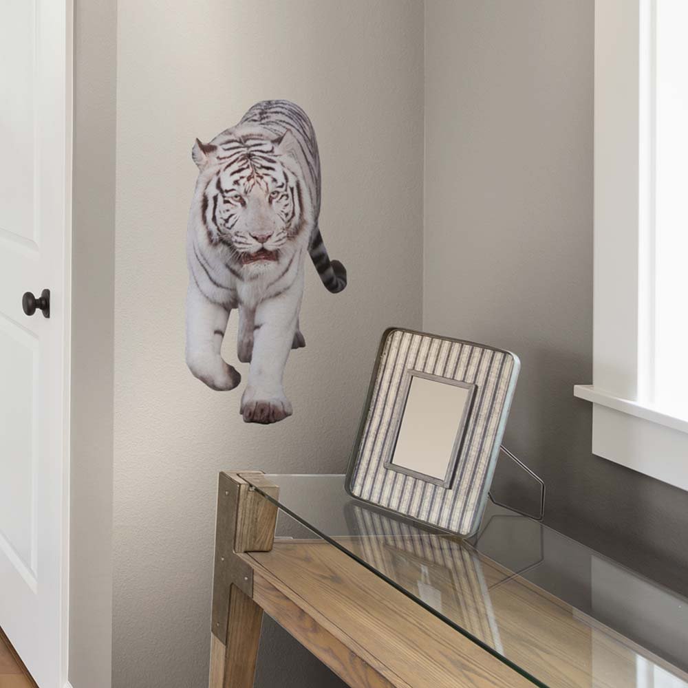 24 inch White Tiger Die-Cut Decal Installed in Foyer