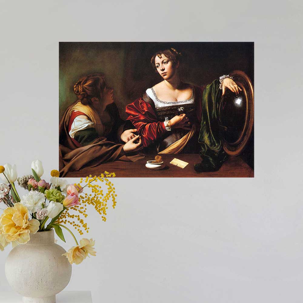 16.5x24 inch Martha & Mary Magdalene Poster Displayed on Wall