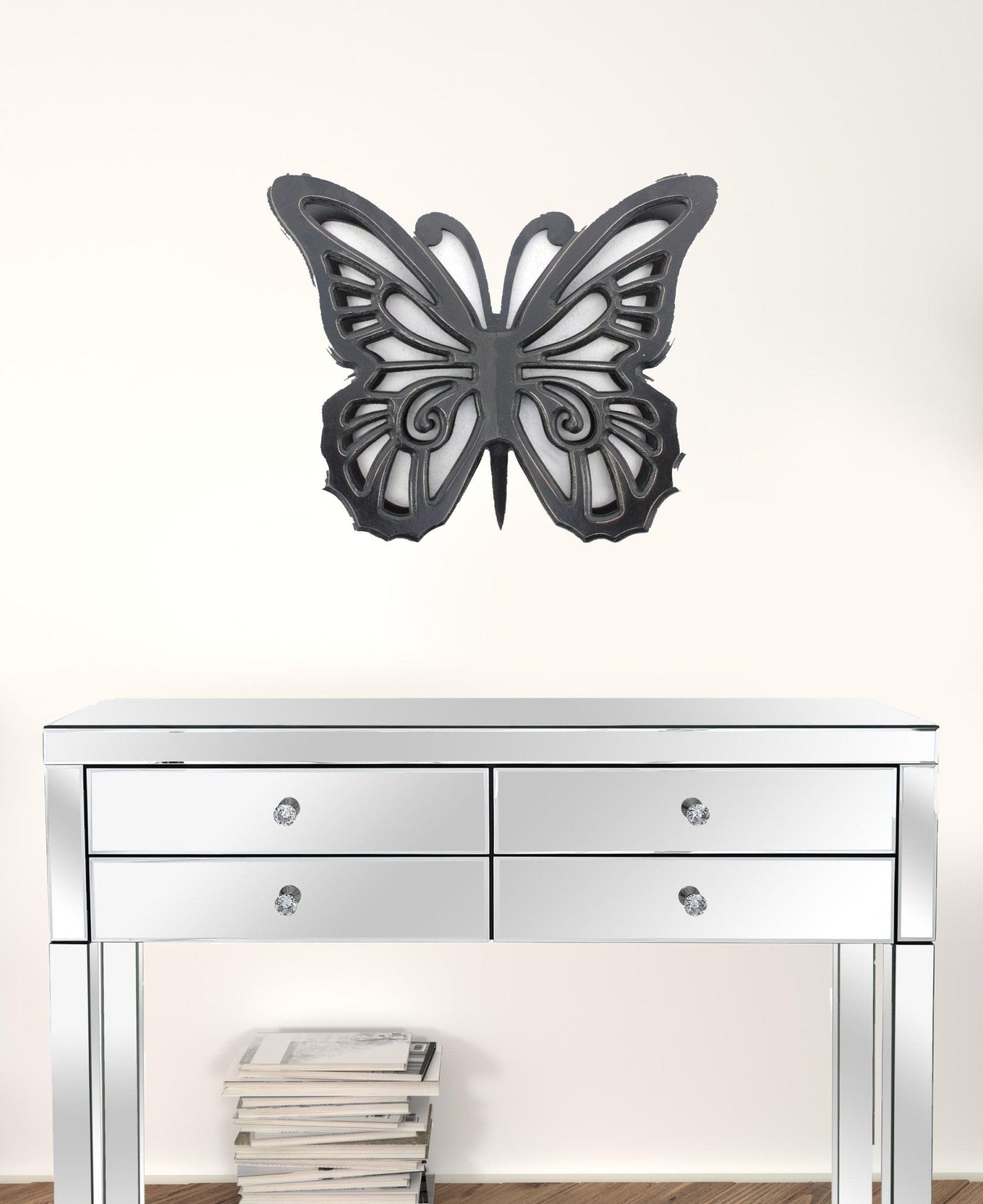Black Rustic Butterfly Wooden Wall Decor | 19