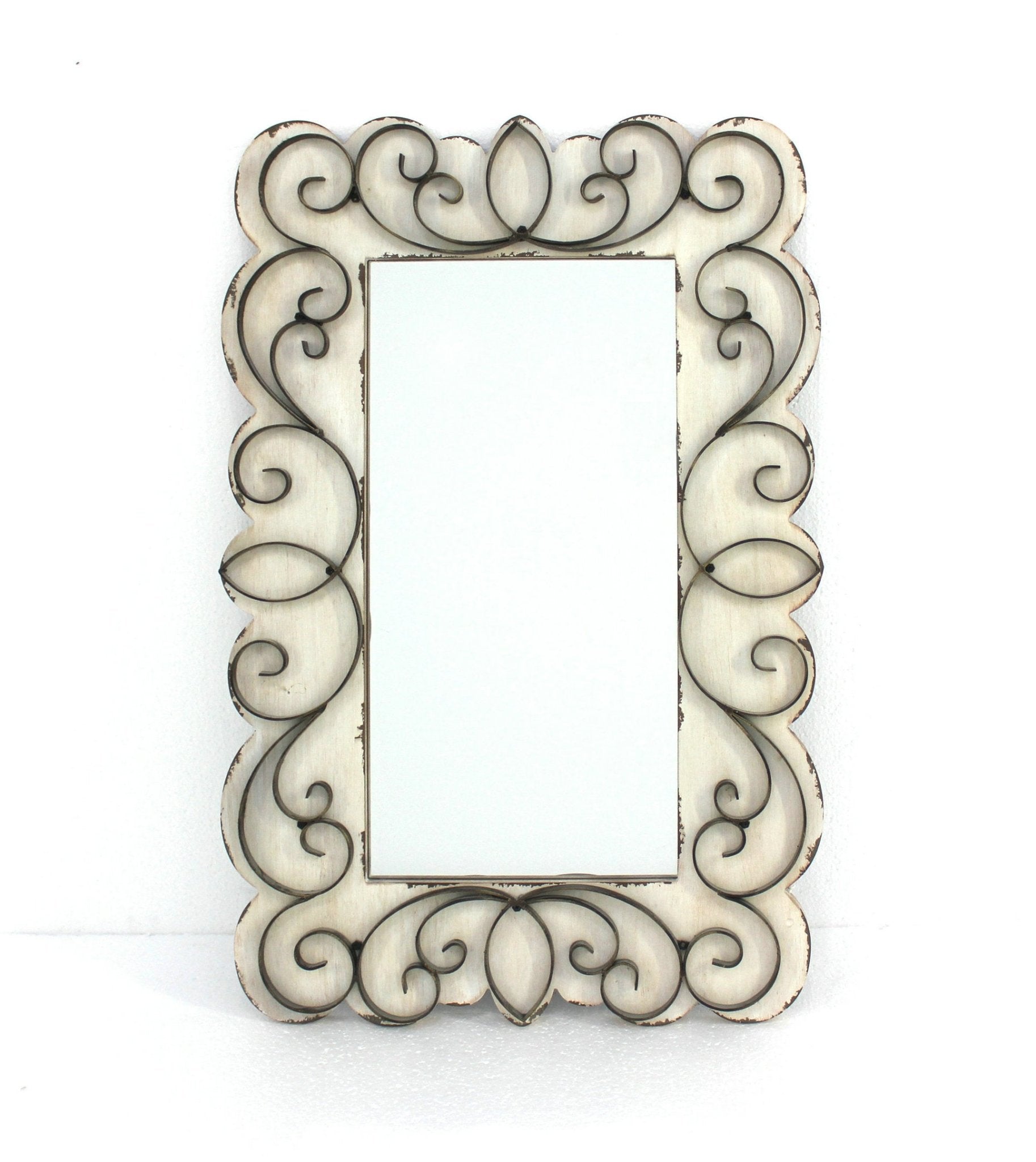 White Rectangle Accent Wall Mirror| 22