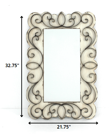 White Rectangle Accent Wall Mirror| 22