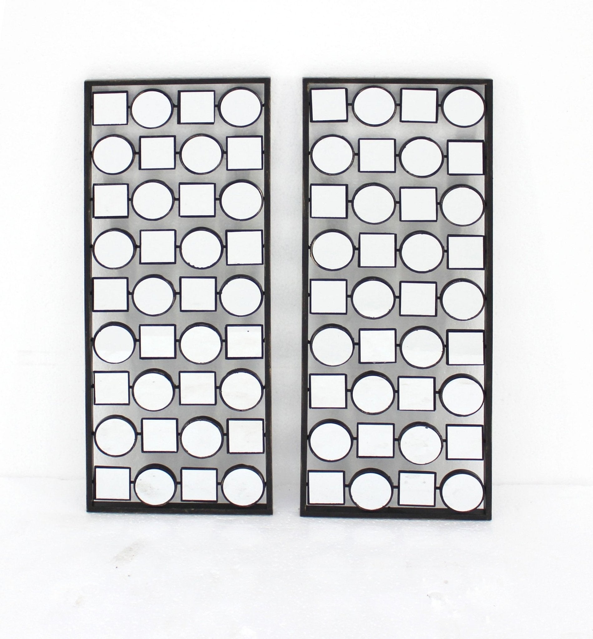 Set of Two Bronze Mirrored Metal Abstract Wall Decor | Each 12