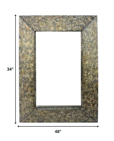 Bronze Rectangle Accent Metal Wall Mirror | 34