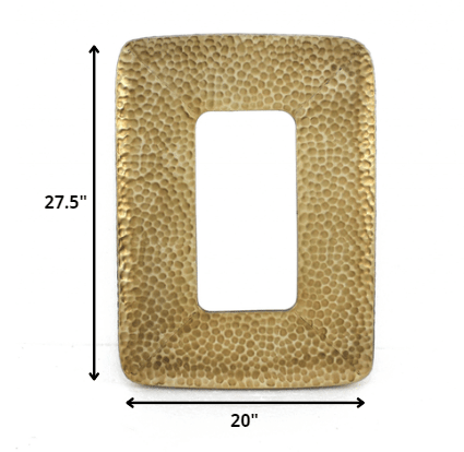 Gold Rectangle Accent Metal Wall Mirror | 20