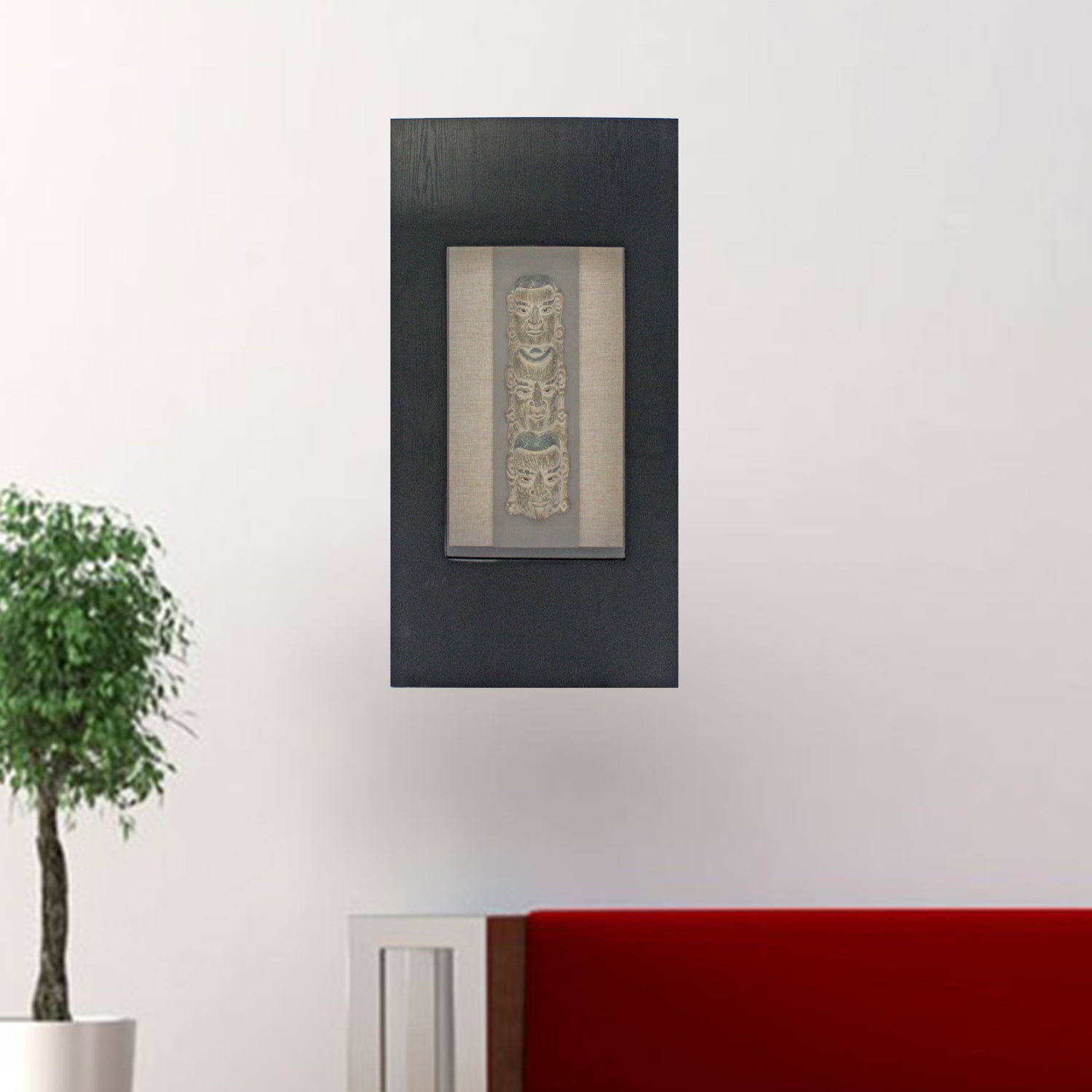 Black & Brown Facial Patterned Wall Plaque | 20
