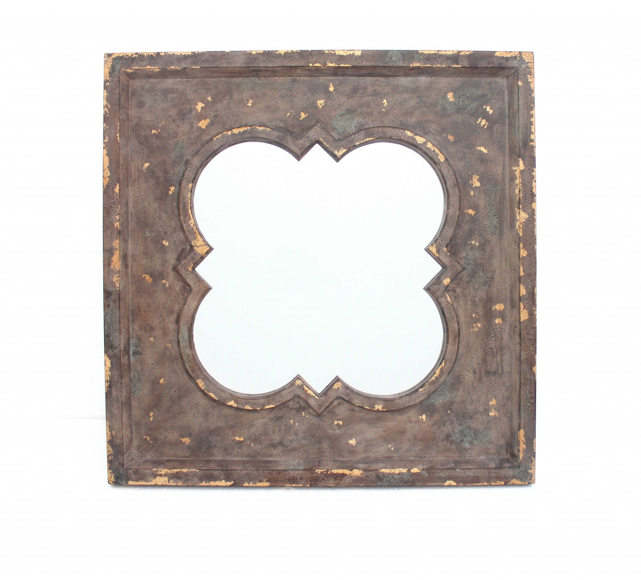 Bronze Square Accent Wood Wall Mirror | 36