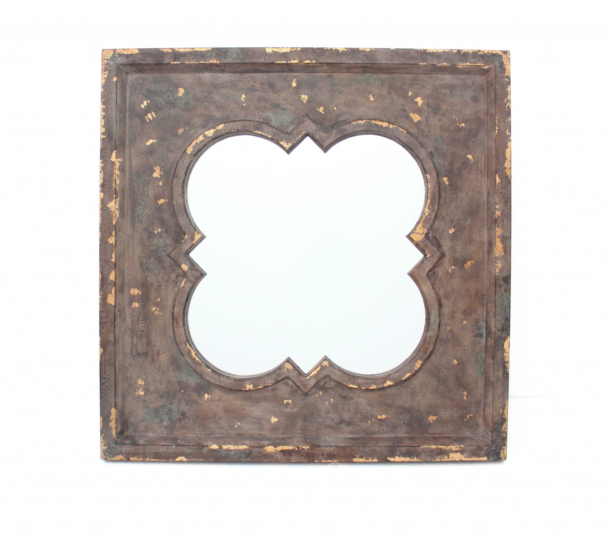Bronze Square Accent Wood Wall Mirror | 36