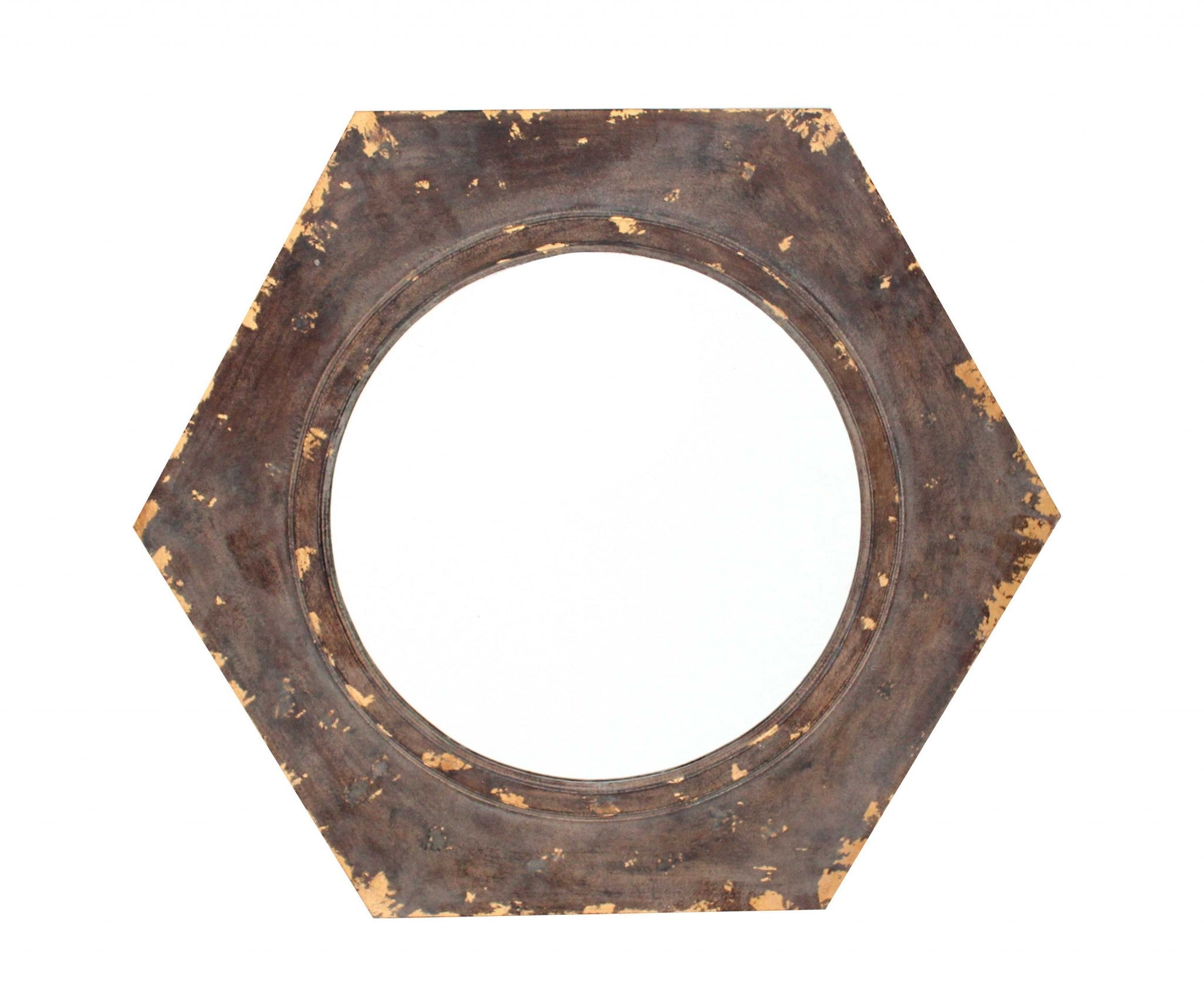 Bronze Hexagon Accent Wall Mirror | 23.5