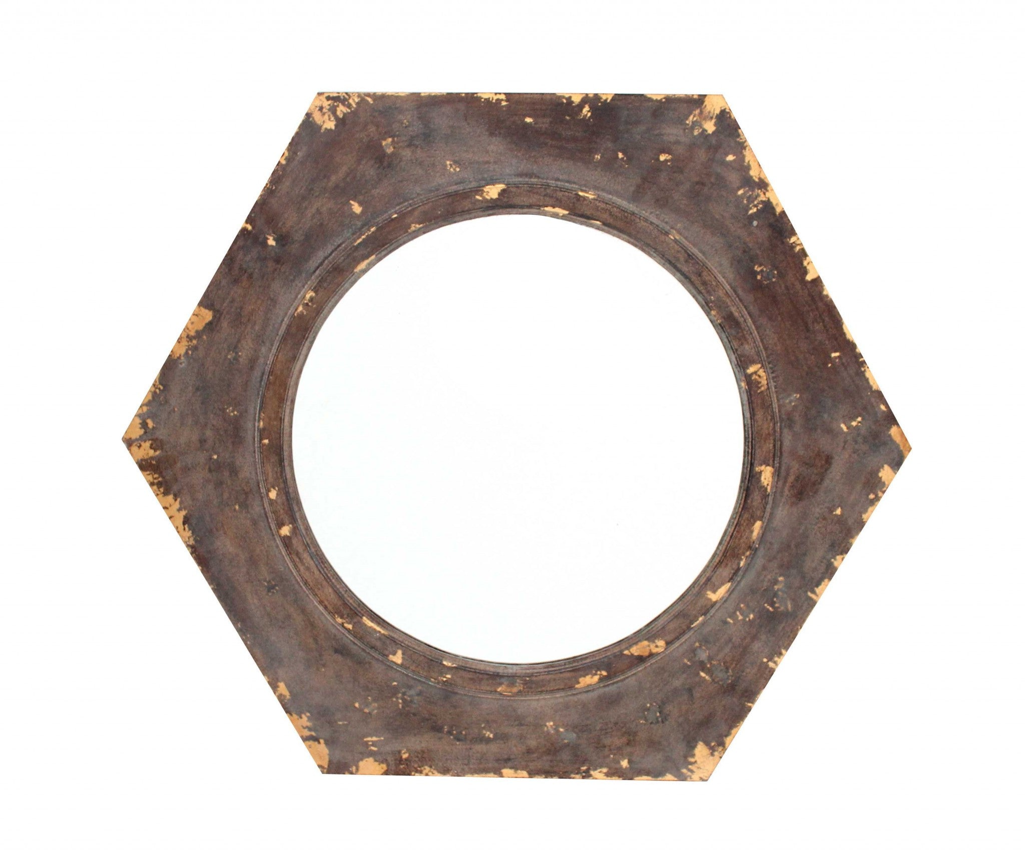 Bronze Hexagon Accent Wall Mirror | 23.5