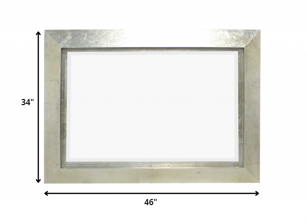 Silver Rectangle Accent Metal Wall Mirror | 34