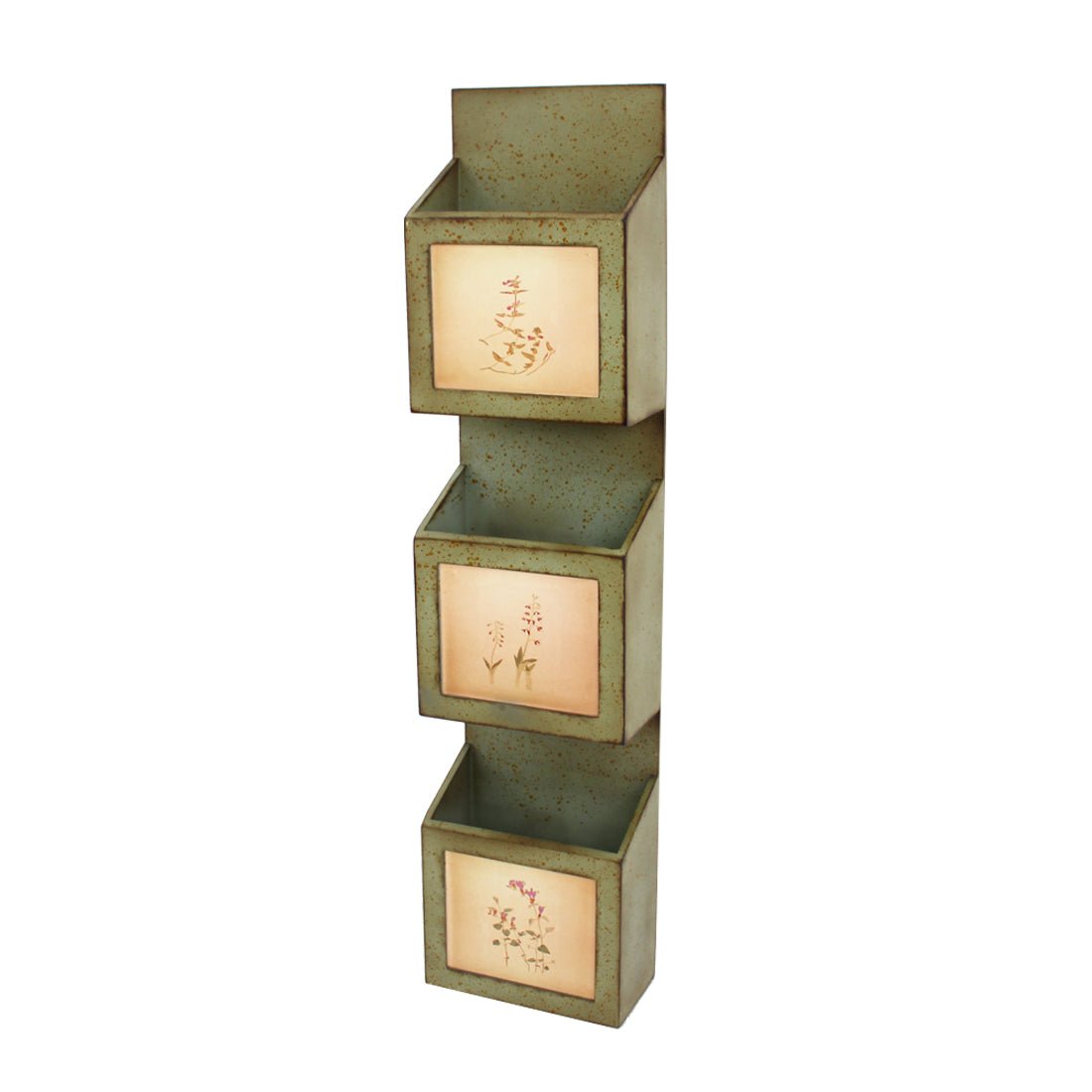 Green Rustic Vertical Newspaper & Magazine Rack | 10