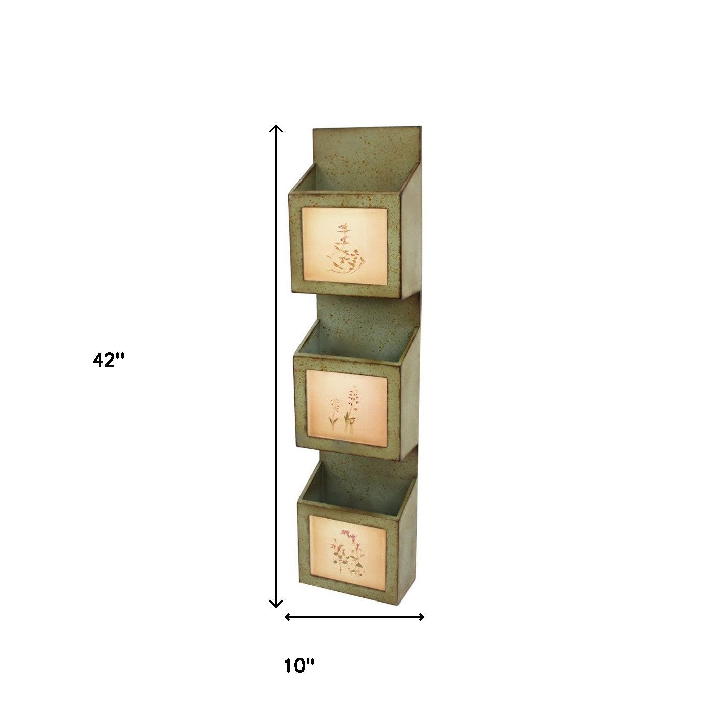 Green Rustic Vertical Newspaper & Magazine Rack | 10