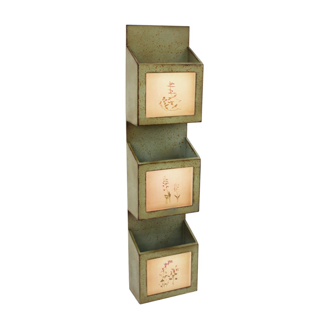 Green Rustic Vertical Newspaper & Magazine Rack | 10