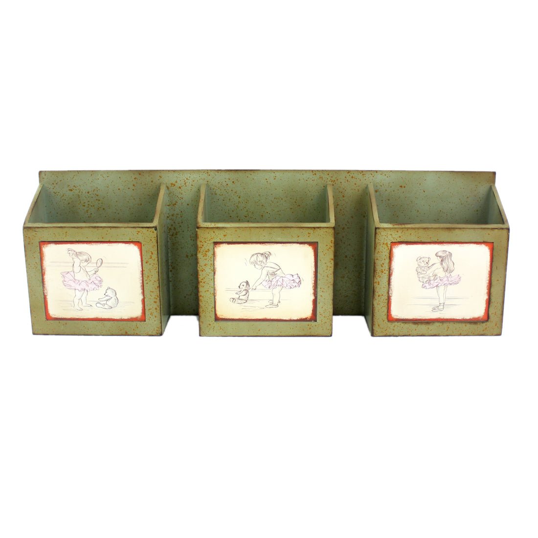 Green Rustic Horizontal Newspaper & Magazine Rack | 12