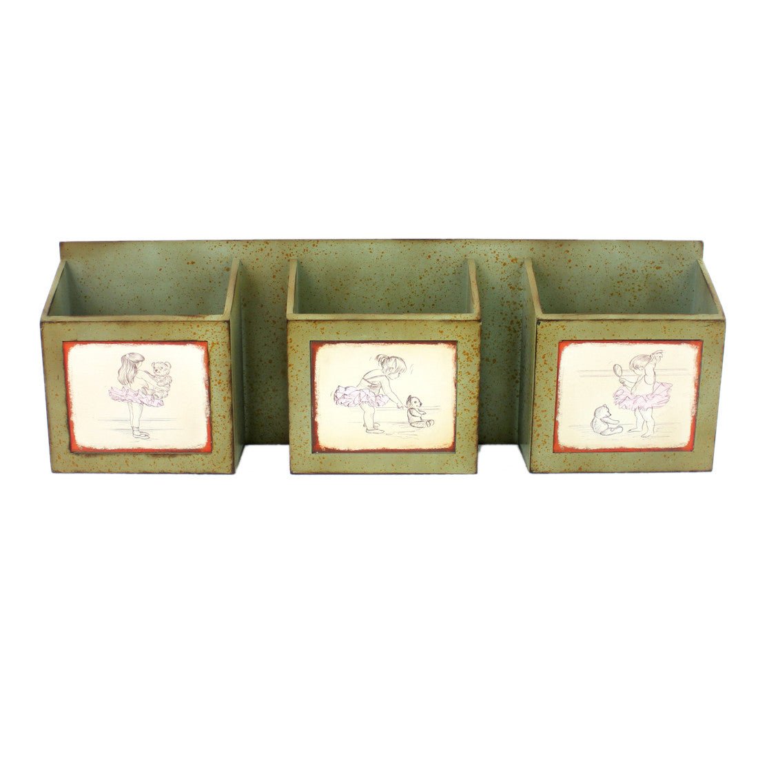 Green Rustic Horizontal Newspaper & Magazine Rack | 12