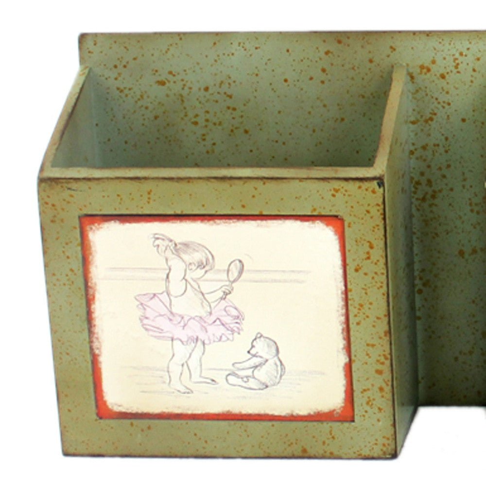 Green Rustic Horizontal Newspaper & Magazine Rack | 12