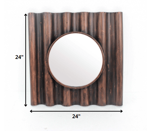 Bronze Square Accent Metal Wall Mirror | 24