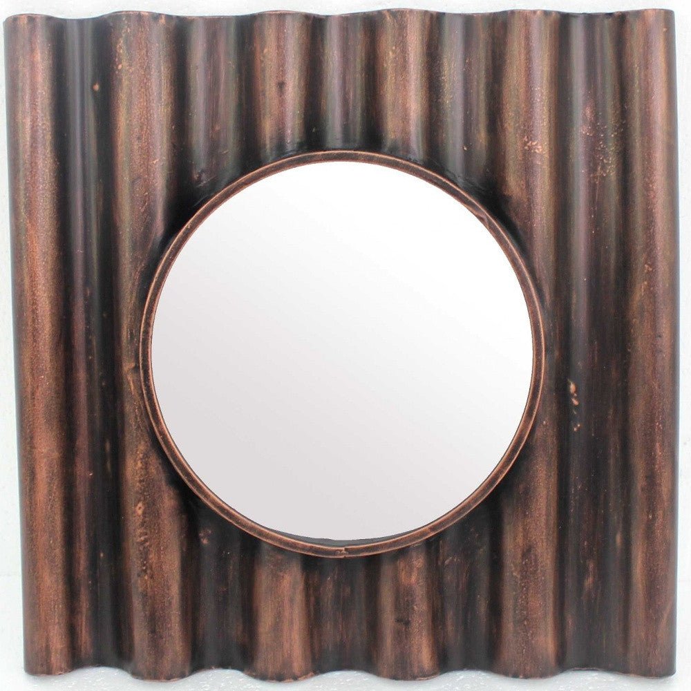 Bronze Square Accent Metal Wall Mirror | 24