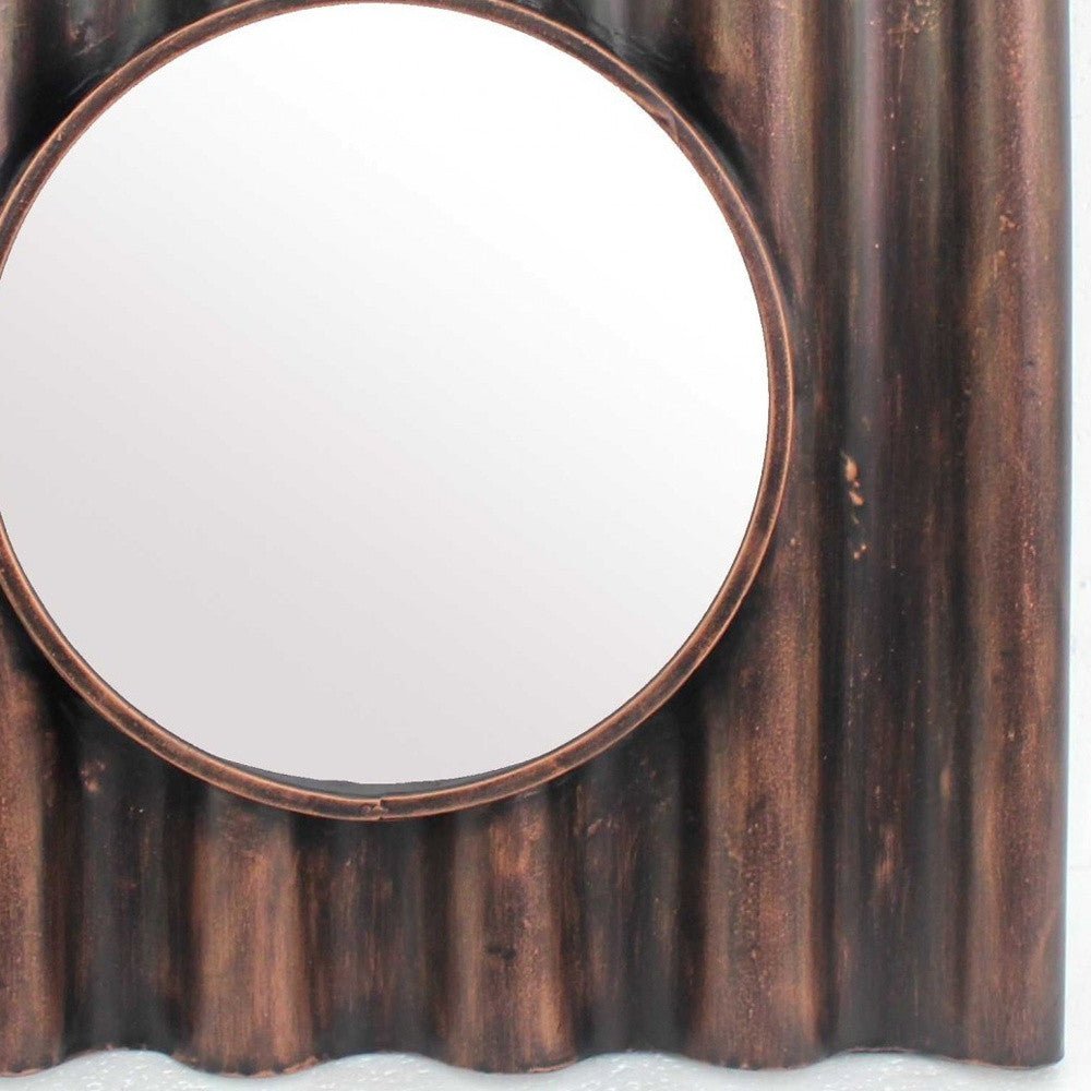 Bronze Square Accent Metal Wall Mirror | 24