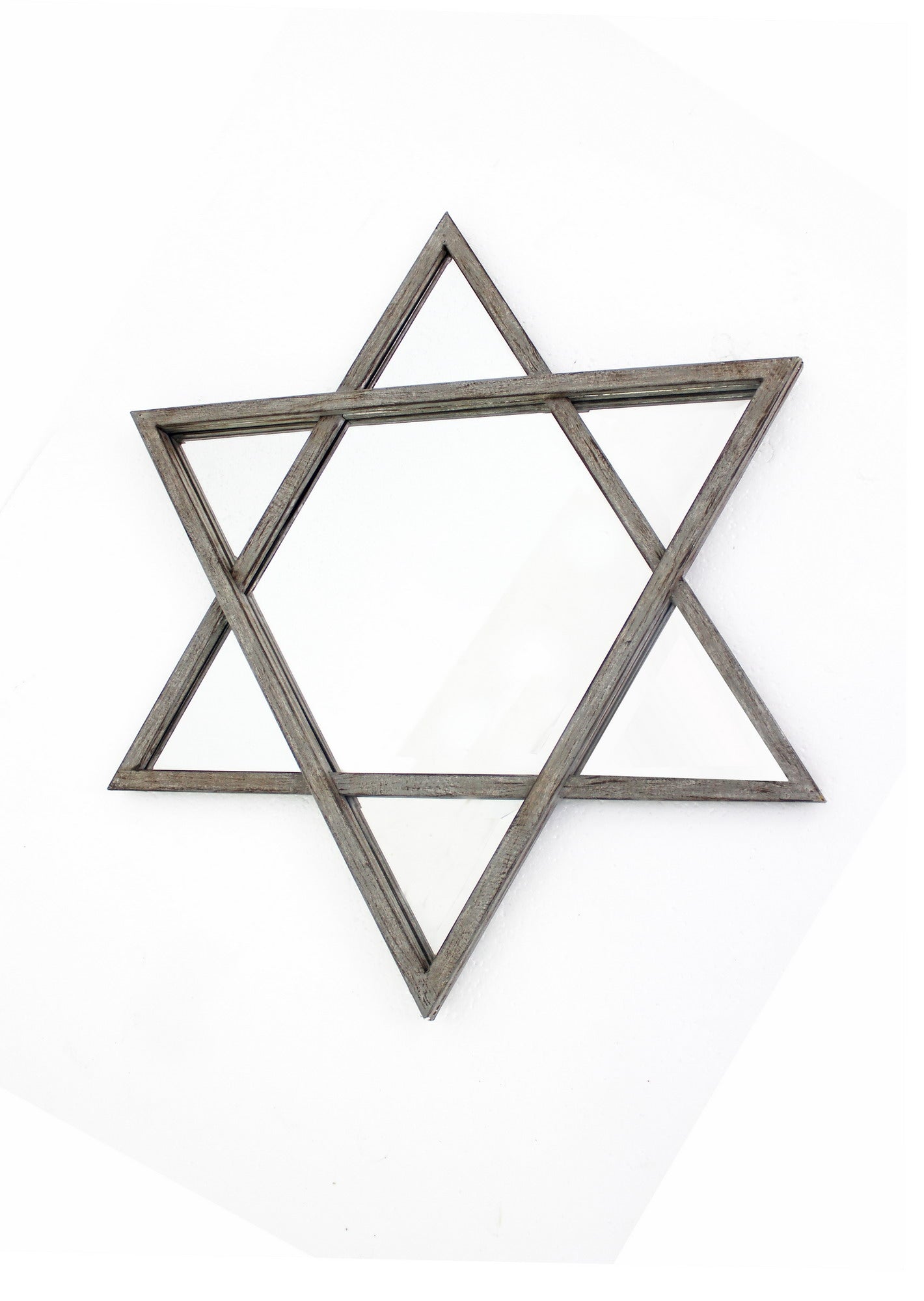 Silver Star of David Accent Metal Wall Mirror| 26