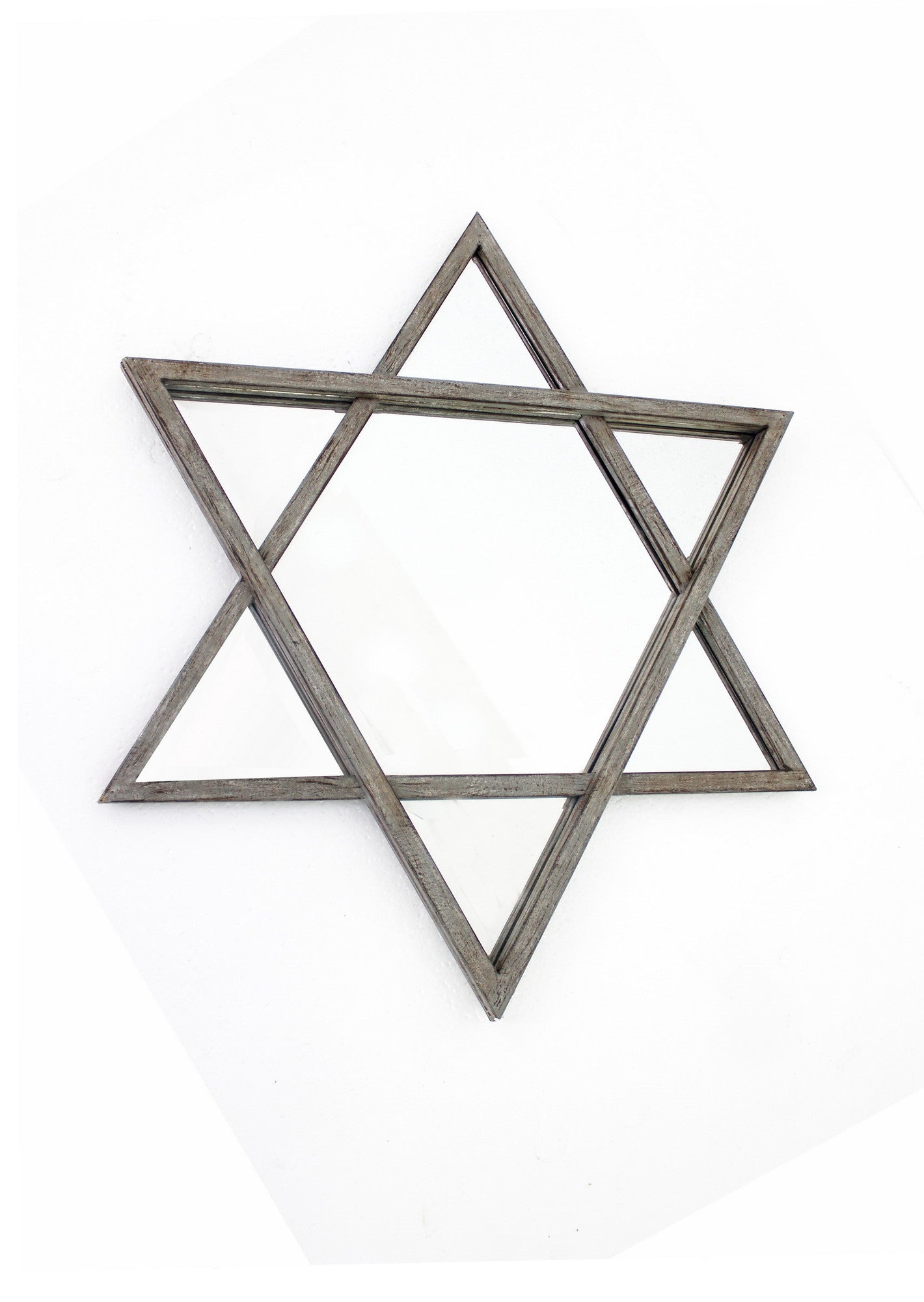 Silver Star of David Accent Metal Wall Mirror| 26