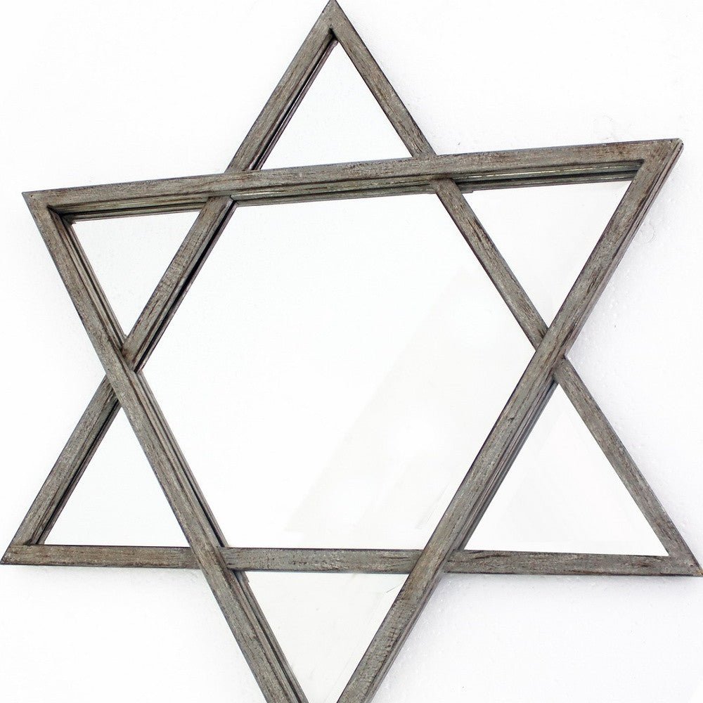 Silver Star of David Accent Metal Wall Mirror| 26