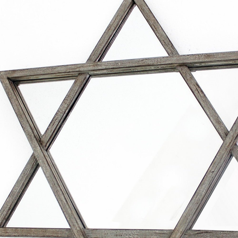Silver Star of David Accent Metal Wall Mirror| 26