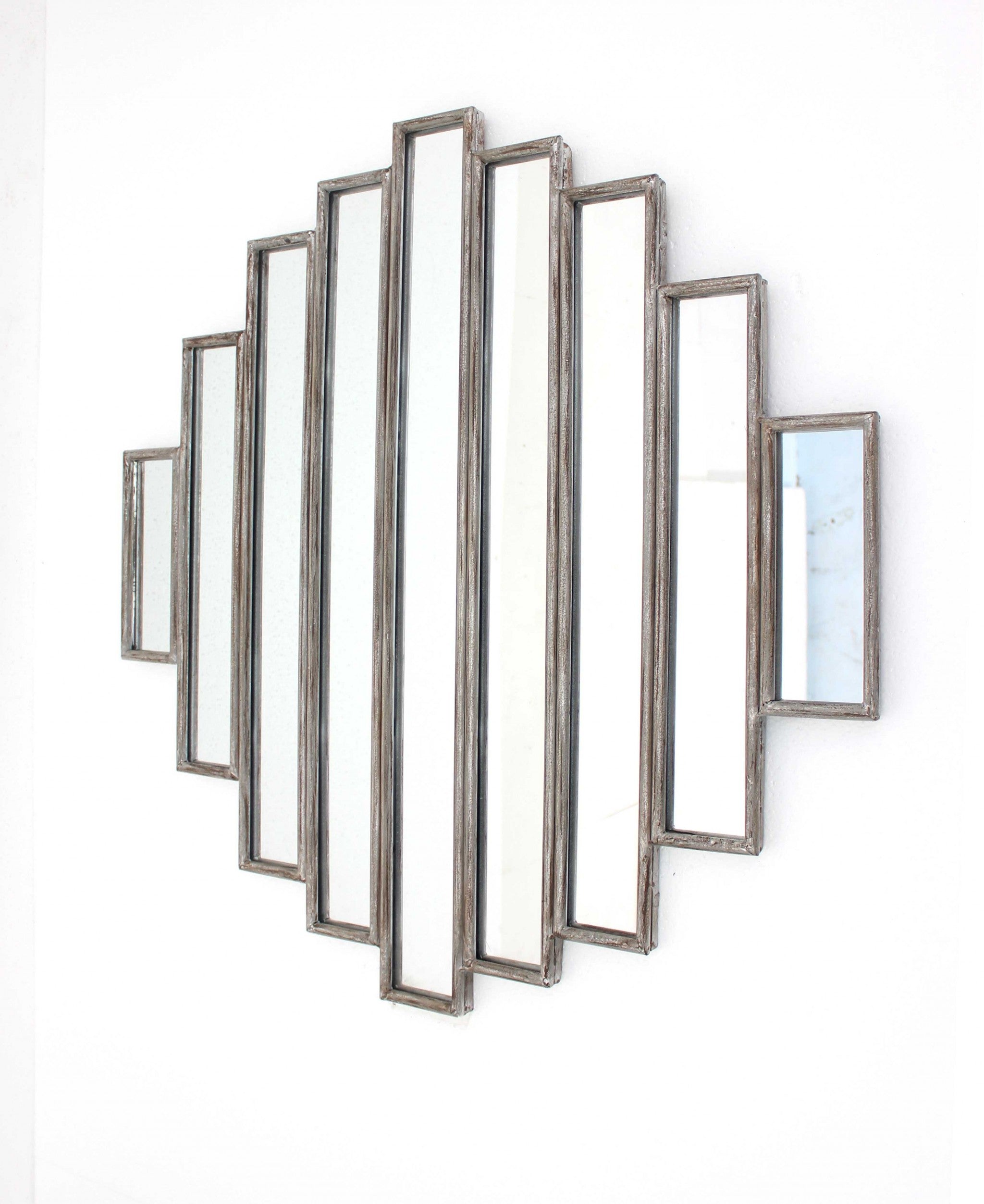 Silver Rustic Multi Mirrored Wall Sculpture | 36