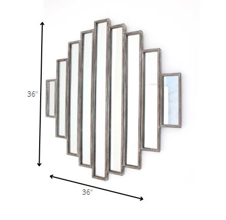 Silver Rustic Multi Mirrored Wall Sculpture | 36