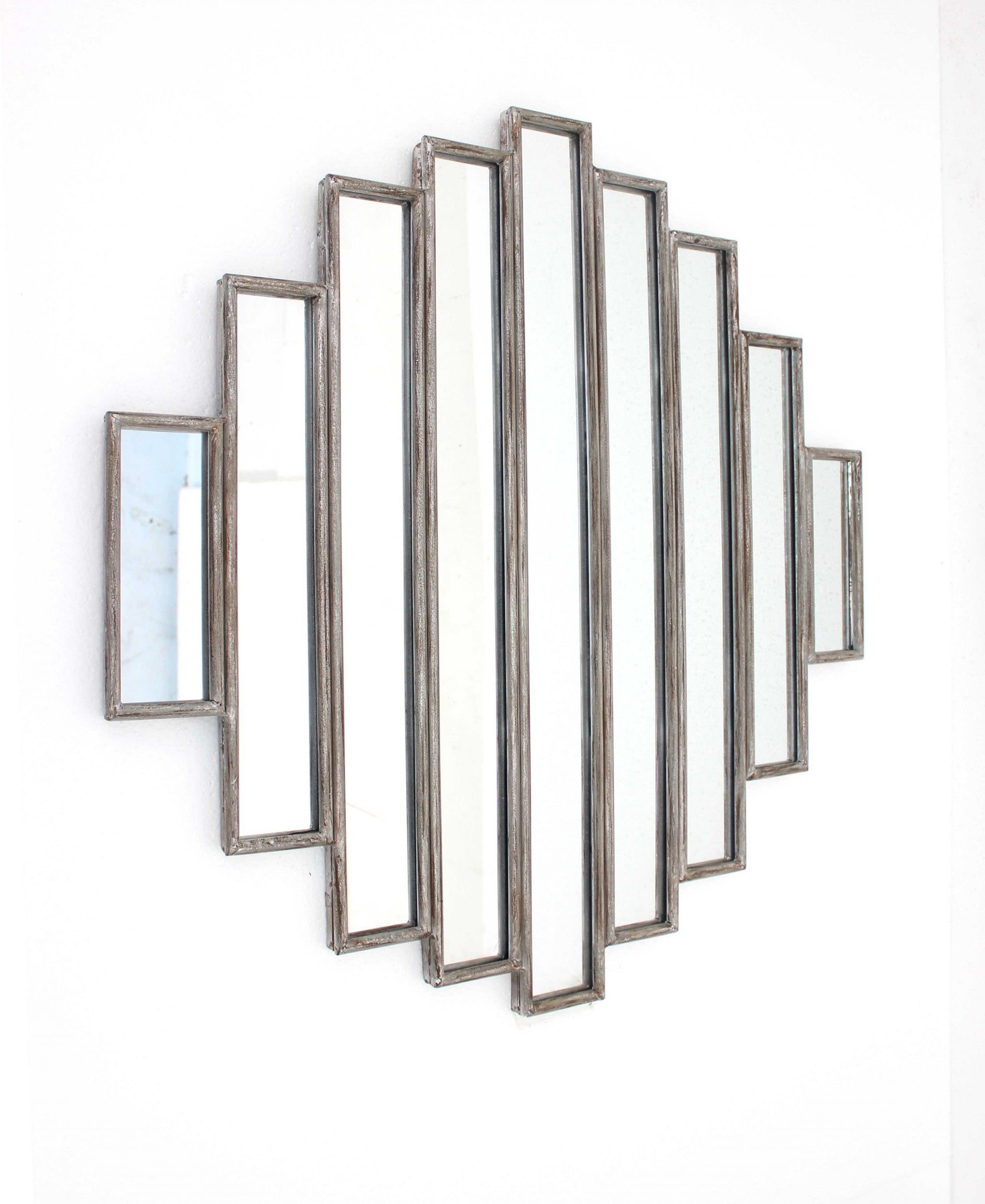 Silver Rustic Multi Mirrored Wall Sculpture | 36