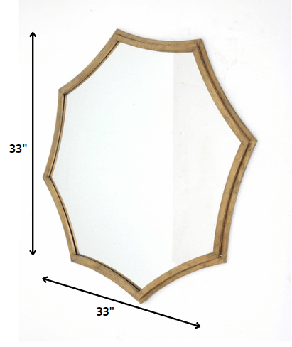 Gold Octagon Accent Metal Wall Mirror | 33