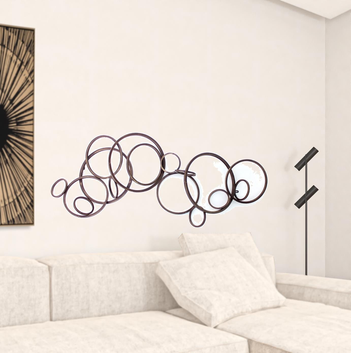 Bronze Industrial Metallic Multi Circle Wall Decor | 22