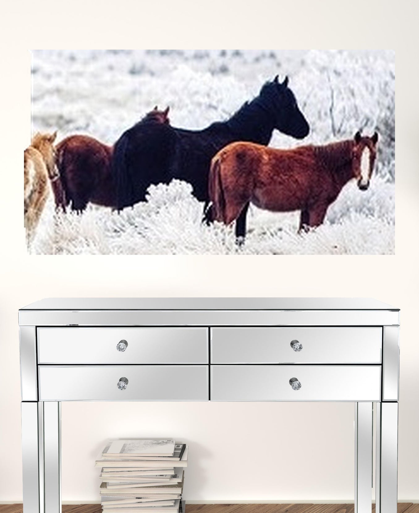 Three Panel Wild Horses Color Canvas Photo | 24