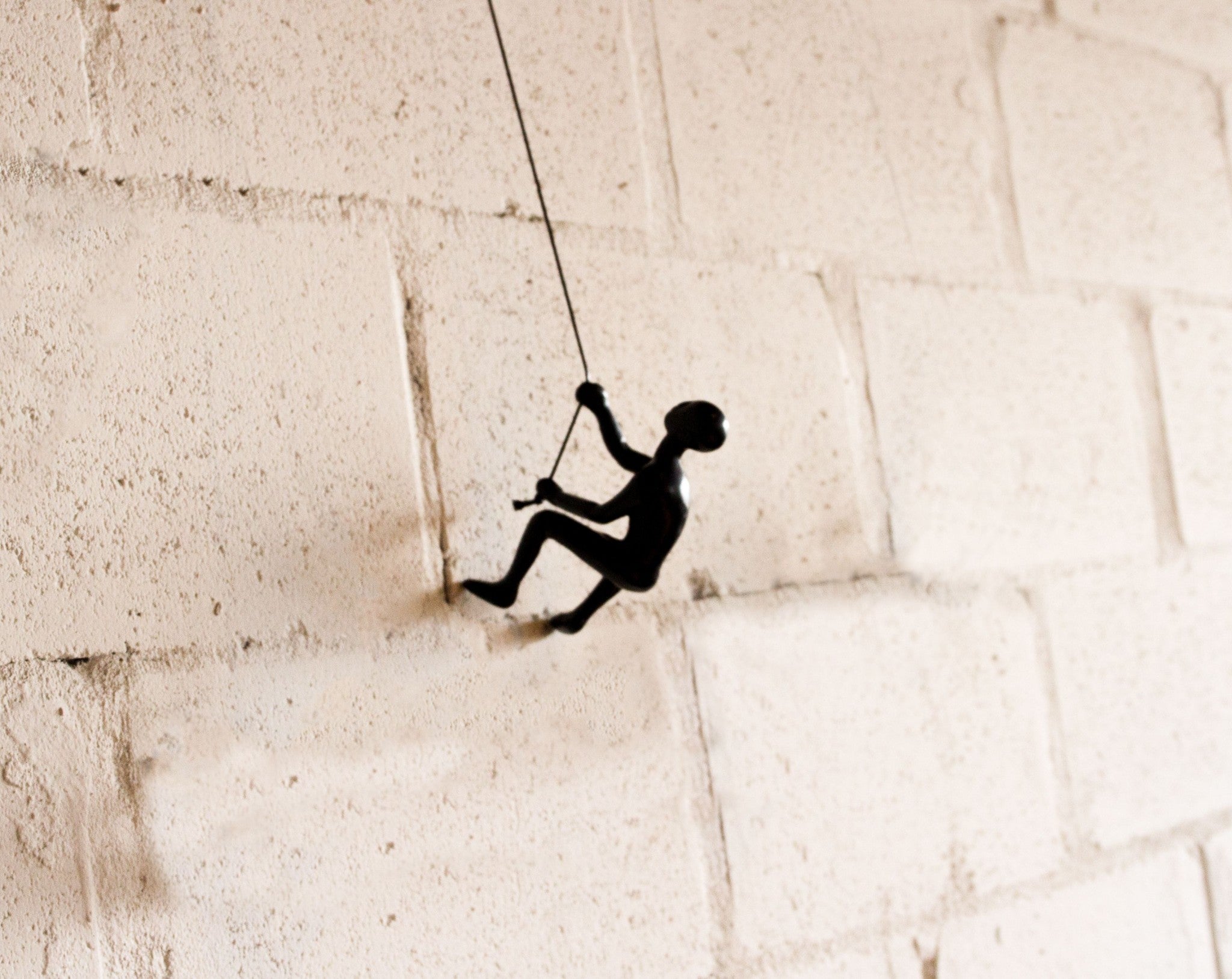 Climbing Man in Black Wall Art | 3.5