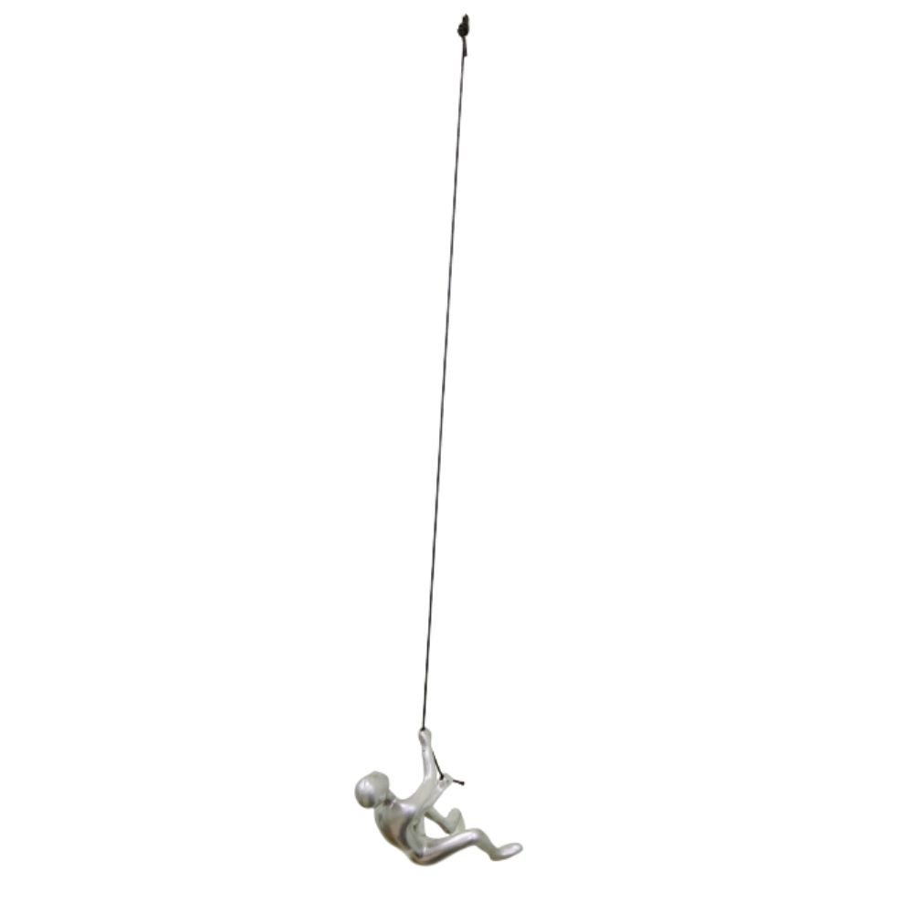 Climbing Man Silver Wall Art | 3.5
