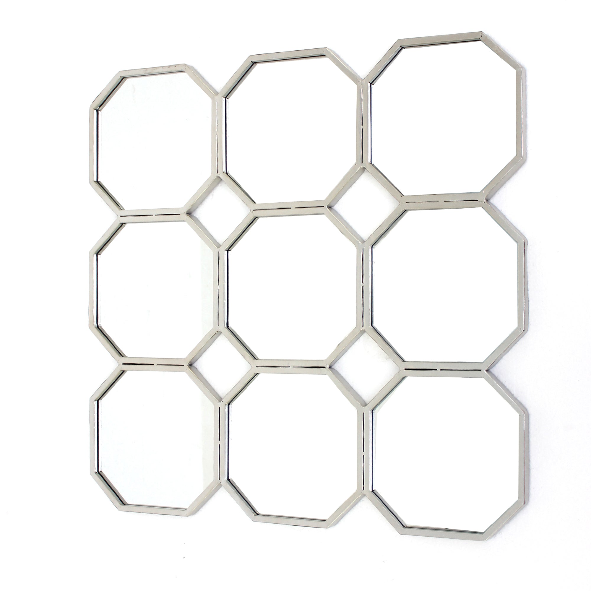 30 inch Silver Mirrored Metal Mirror | Wallhogs