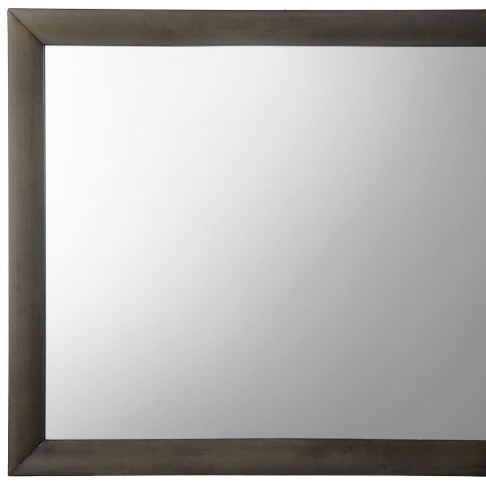 Gray Oak Wooden Rectangular Wall Mirror | 35