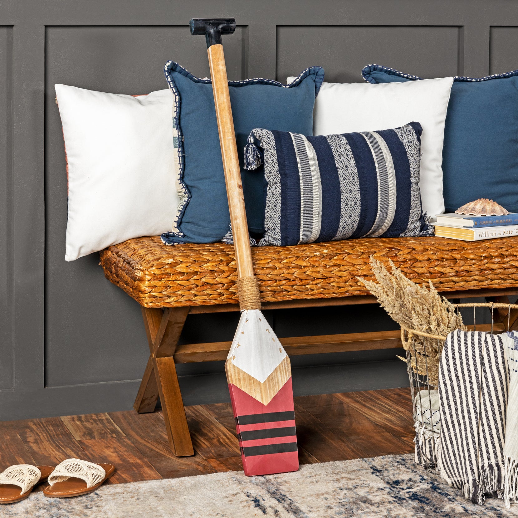 Distressed Coastal Wood Oar Wall Decor | 6