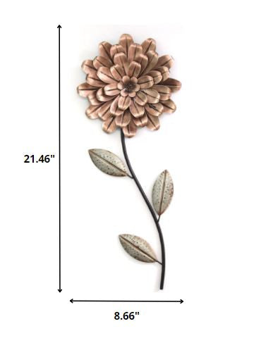 Romantic Flower Stem Metal Wall Decor | 21.5