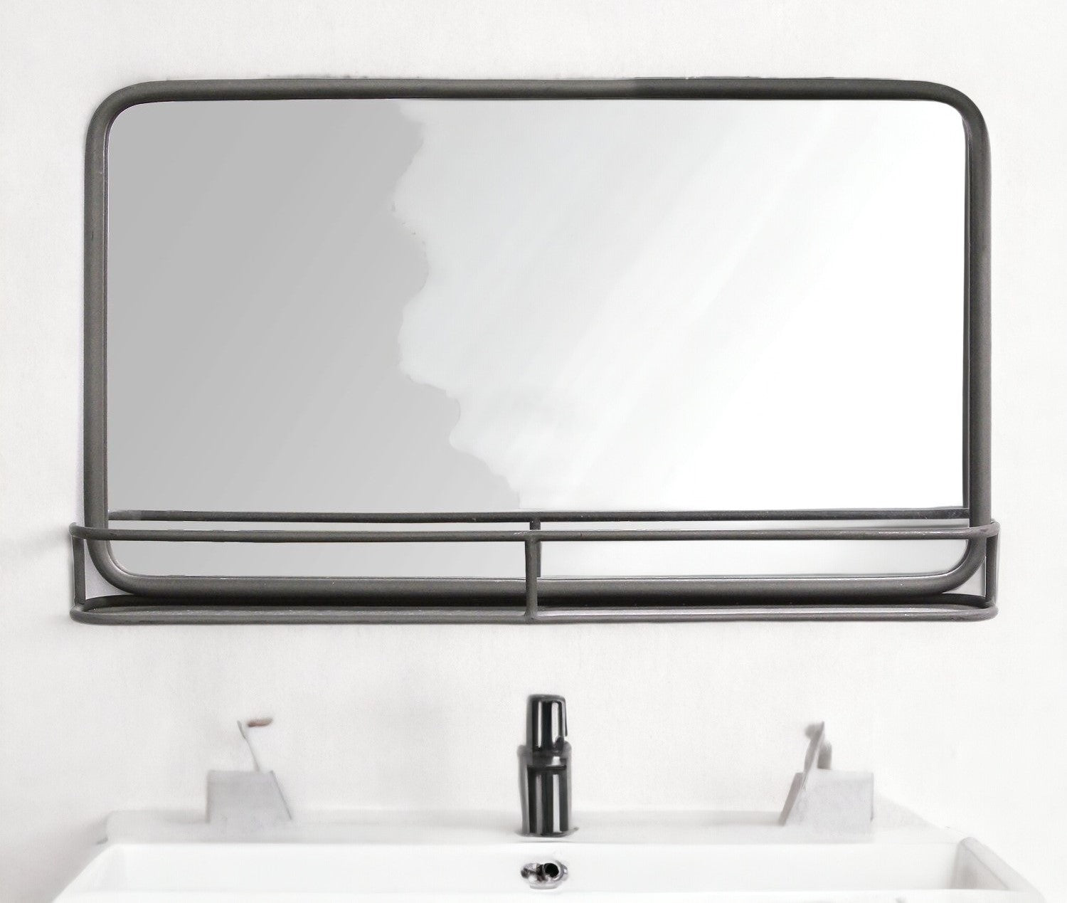 Gunmetal Bathroom Over Vanity Metal Wall Mirror | 24