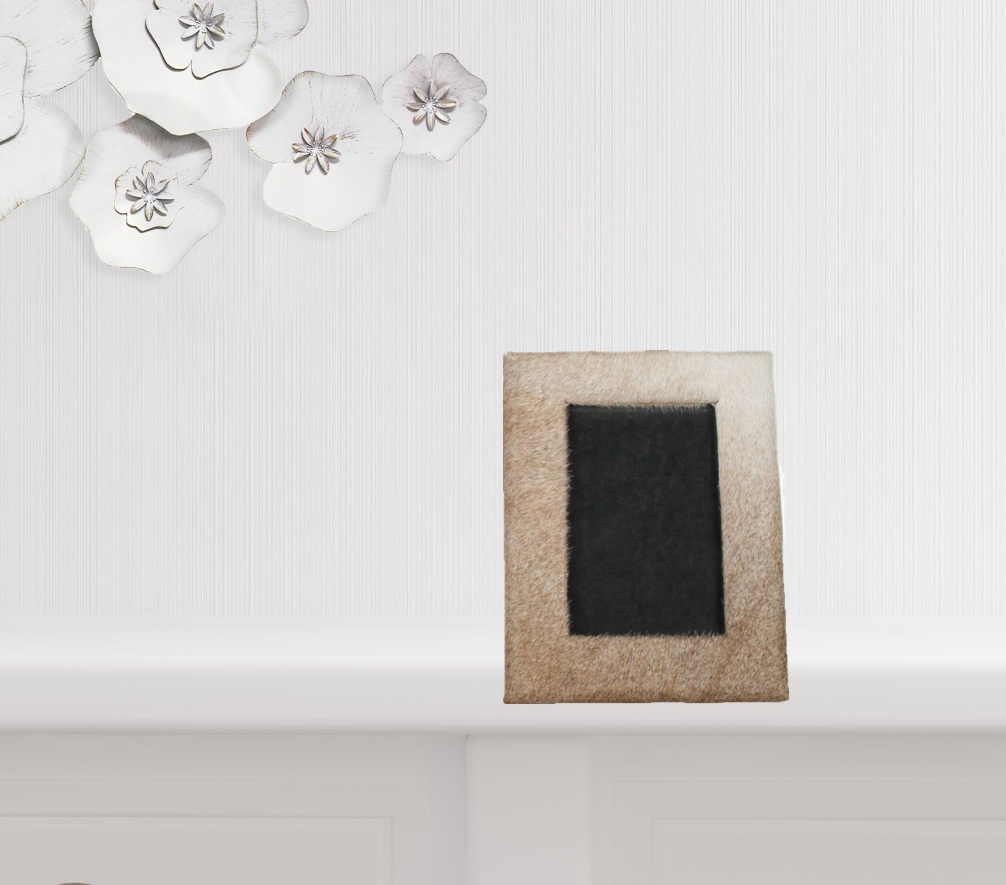 Natural Cowhide Hanging Picture Frame With Mat | 5