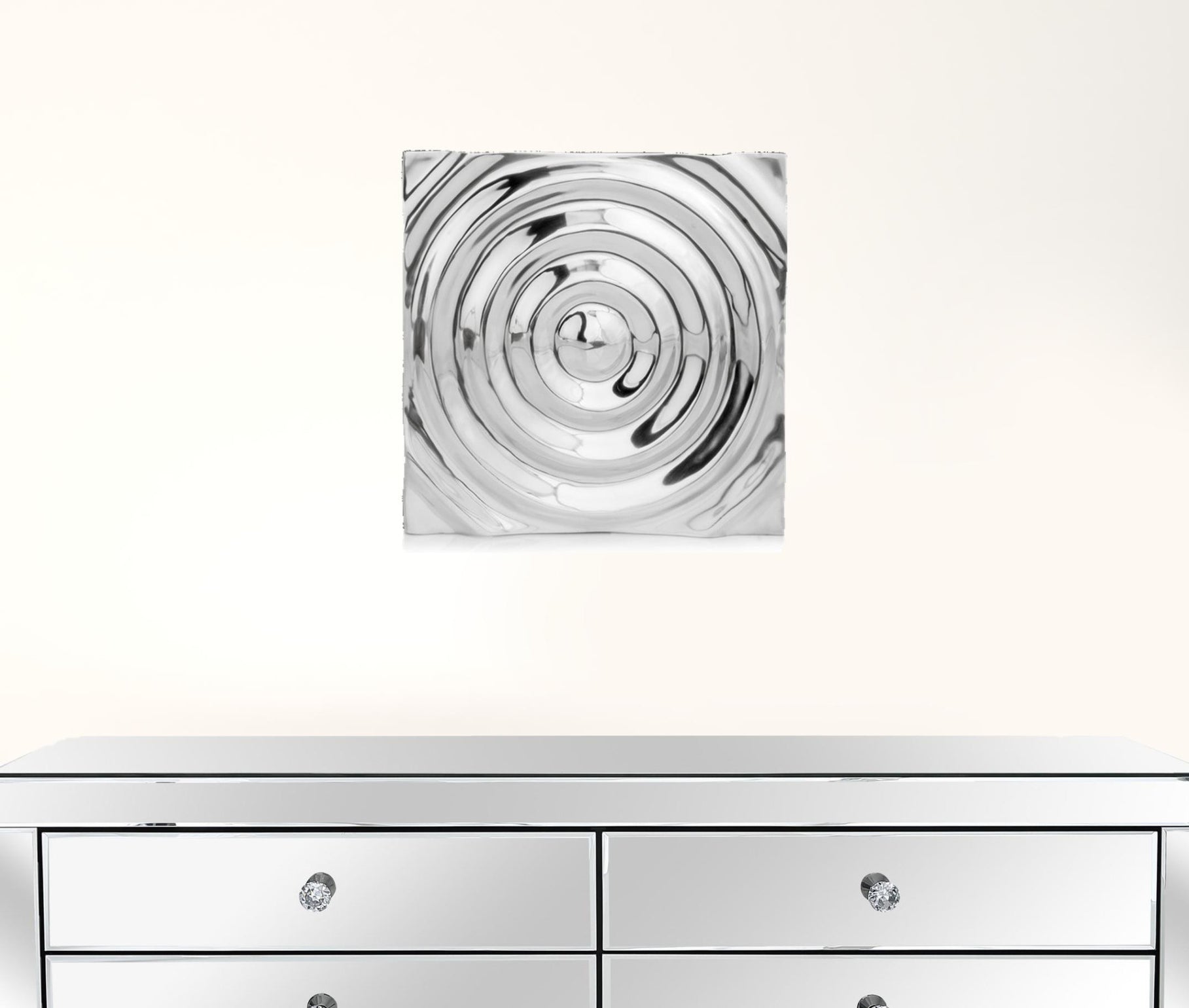 Silver Metallic Buffed Aluminum Abstract Wall Decor (2 Sizes Available)