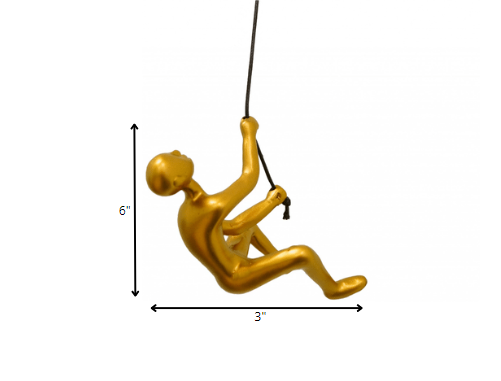 Unique Gold Climbing Man Wall Art | 3