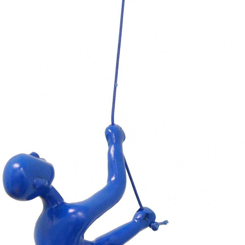 Unique Blue Climbing Man Wall Art | 3